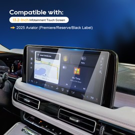 For 2025 Lincoln Aviator Screen Protector - (2pcs)2025 2026 Aviator (Premiere/Reserve/Black Label) 13.2 inch Touchscreen [Nano Film] 2025 2026 Aviator Accessories Anti Scratch HD Touch Sensitive