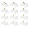 12 Pack White Tablecloths for Rectangle Tables, 60 x 126
