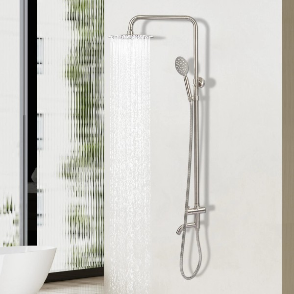 Unbranded Brushed Shower Faucet Set Rainfall Shower Head Combo Set
