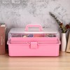 BTSKY 3-Layer 16-Inch Clear Plastic Dividing Storage Box Craft Organizer