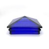 Woodway Glass Pyramid Post Cap, fits 5.5" Post, in Cobalt