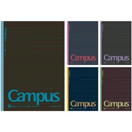 Kokuyo NO-3CDATNX5 Campus Notebook, Limited Edition, B5, 5 Pack, Dot Ruled, A-Ruled, Black
