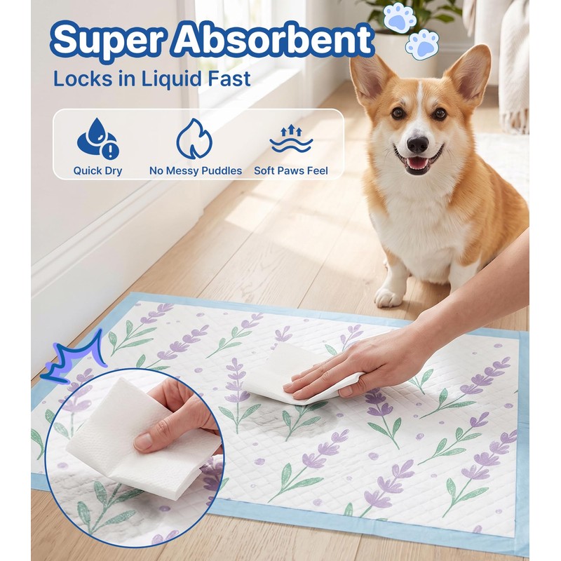 Puppy Pads for Dogs, Dog Potty Training Pads, 6-Layer Leakproof