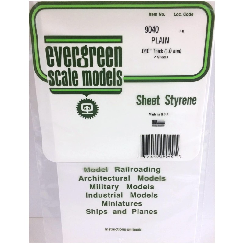 京商 エバーグリーン スケールモデル プラシート ホワイトプレーン 厚さ1mm 2枚入 模型用素材 70EG9040