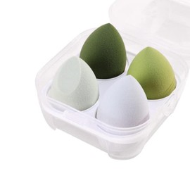 HAPVITAL Makeup Sponges, Set of 4, Multifunctional Makeup Puff Foundation Sponge, Wet & Dry Multifunctional Pro Makeup Sponge (Green)