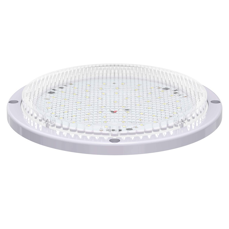 RV Trailer Camper 1000 Lumen 5th Wheel White 8.5" Round