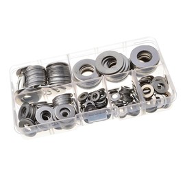 STOBAZA 1 Set Stainless Steel Flat Washers Premium Washers with Storage Box for Easy Access for Sump Plugs Water Fuel and Hydraulic Fittings