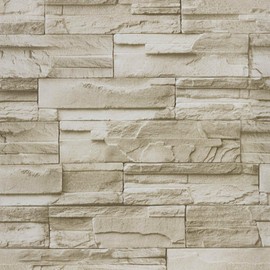 Stone Brick Wallpaper Peel and Stick, Brick Contact Paper for Kitchen Backsplash, Removable Self Adhesive Faux Stone Brick Wallpaper for Living Room Fireplace Accent Wall 17.71" X 393.7"
