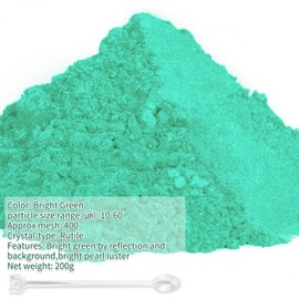 Mica Powder,200g/7.21oz Large Jar,Bright Green Mica Powder Pigment for Epoxy Resin，Lip Gloss，Paint，Dye，Soap Making，Nail Polish,Candle Making,Bath Bombs