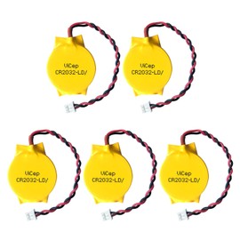 ViCep 5-Pack CR2032 CMOS Battery 3V Motherboard BIOS Battery with 2 Wire Leads and MOLEX Connector for ThinkPad T440p