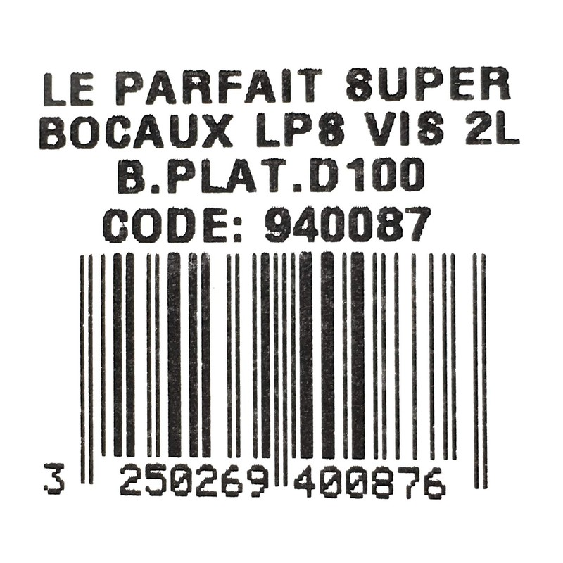 Le Parfait Orange Top Jar, 2.0Litre, Clear by Le Parfait