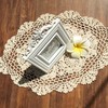 Beige 11x17 Inch Oval 100% HANDMADE Crochet Lace Placemats Doilies