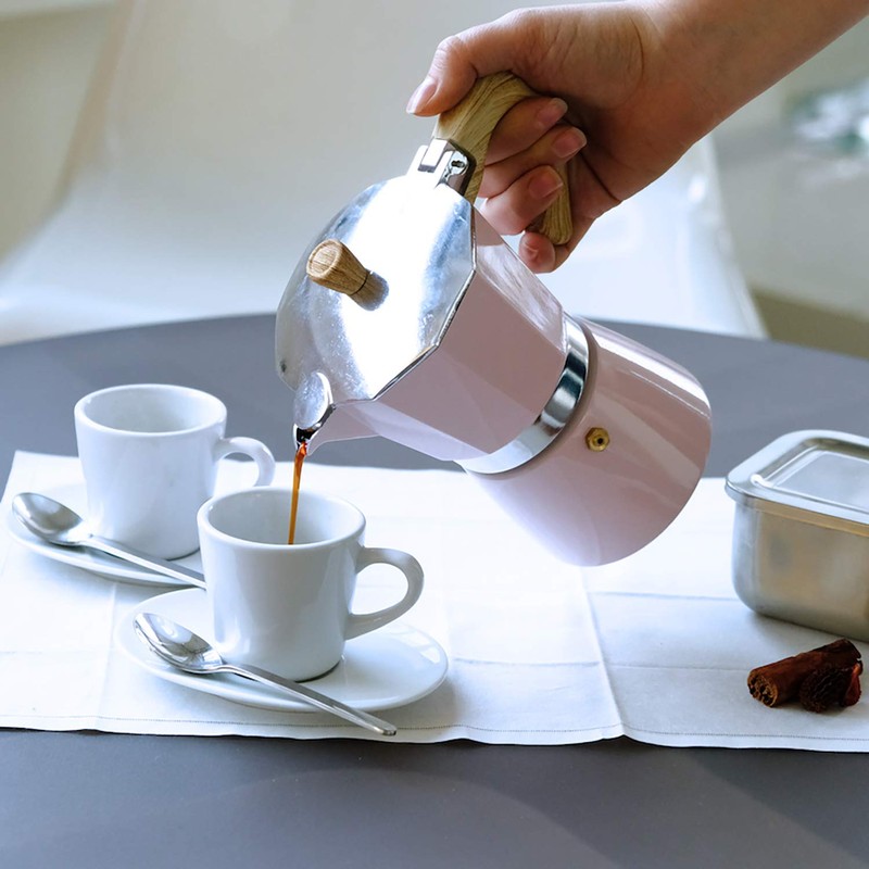 Gary Valenti VEZ006/IND/GREEN Venezia-Coffee Maker pink, 3 Tassen Espresso, Aluminium