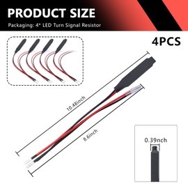 4PCS LED Resistor Turn Signal for Motorcycle,Practical Load Resistors LED Turn Signal Parts for Solving Motorcycle Turns Signals Problems,12V 10W LEDs Turns Signals Resistor
