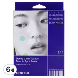 Mediheal Derma Clear Tea Tree Trouble Spot Patch, 6 Patches, 132-Pack / 메디힐 더마 클리어 티트리 트러블 스팟 패치, 6개, 132개입