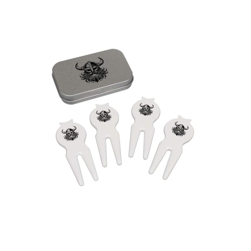 Azeeda 'Viking Head' Golf Divot Tool/Repair Fork Gift Set (GO00063332)