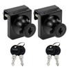 No Drill Glass Lock 2 Sets Black, for 0.2-0.3 inch