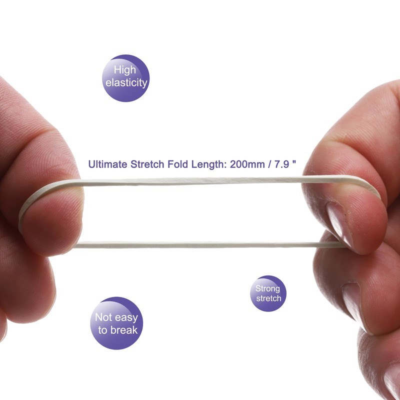 MECCANIXITY 100 Pack Rubber Band Stretchable Rubber Elastic Band White