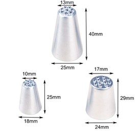 7 Pieces Large Piping Tips Set, 3Pieces Russian Grass Cream Tips DIY Decor Baking Tool and 7 Pieces leaf Stainless Steel Piping Nozzles Kit(17 Pieces)