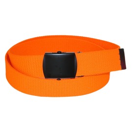 CTM Adjustable 1.25 Inch Wide Neon Fabric Web Belt, Orange