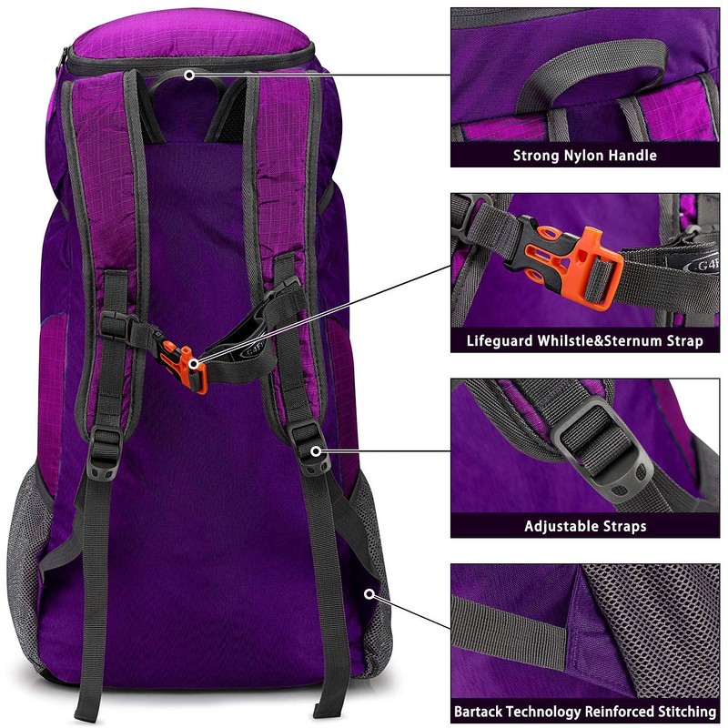 G4Free 40L Lightweight Foldable Hiking Backpack Travel Camping Trekking Daypack