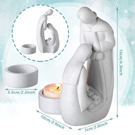 Yookeer Pesebre Navideño para Adviento Portavelas Escena de la Natividad de Navidad Figuras de Estatua de Navidad Decoraciones de Navidad por Día Festivo