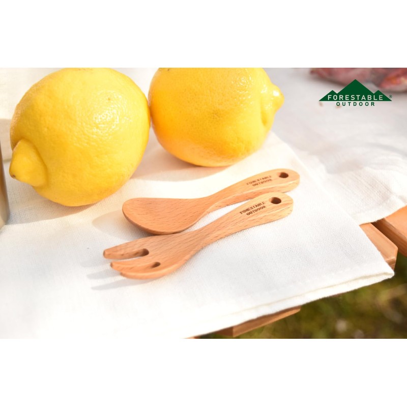 FORESTABLE Mini Spoon, Single Item, Wood, Natural Wood, Outdoor Camping