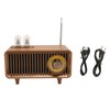 Mini Wooden FM Stereo Sound Radio Vintage Imitation Wood Grain