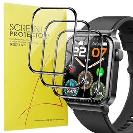 Blueshaweu Screen Protector Compatible with T50S Smartwatch 1.85 Inch, HD Clear Flexible TPU Screen Protector [Pack of 3] for VKROBAG T50s / Donerton T50s / uaue T50S 1.85 Inch Smartwatch (Black)
