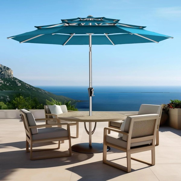 Does not apply 9Ft Aluminum Patio Umbrella - 3 Tiers