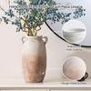 Ceramic Flower Vase 12 inch Farmhouse Rustic Vase Decorative Pottery
