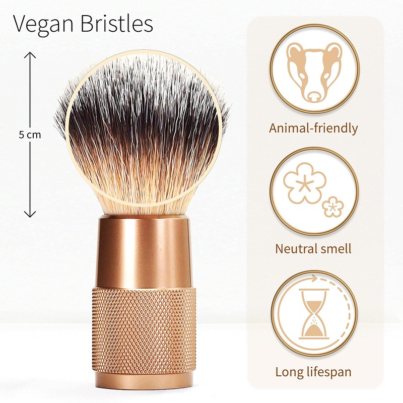 Rasier Pinsel in RosÃ© Gold | Rasierpinsel vegan | Rasierpinsel