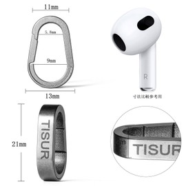 [TISUR] Titanium Key Ring, Key Ring, Carabiner, For Connecting, Mini Hook, Quick Release Connector (Gray, 2 Continuous Rings), Gray Continuous Ring Pack of 2
