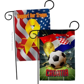 Ornament Collection FIFA World Cup Croatia Banner Wall Art Flag Room Decorations Indoor Outdoor Tapestry Yard Signs Team Qatar Trophy Soccer Game Football Gifts, Support Troops Pack