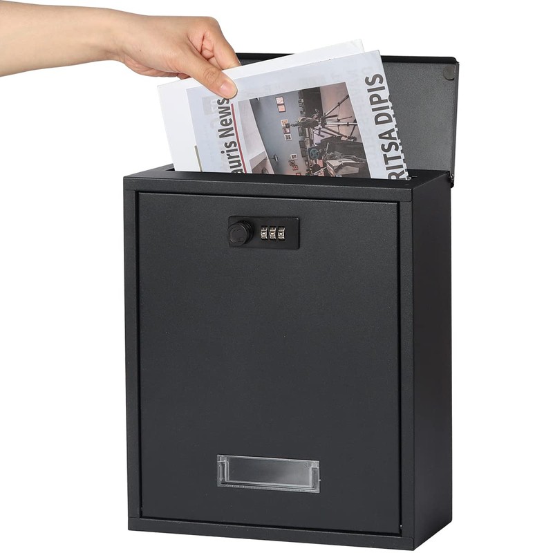 Mailbox with Combination Lock, Lovndi Wall Mounted Locking Mailboxes, Medium
