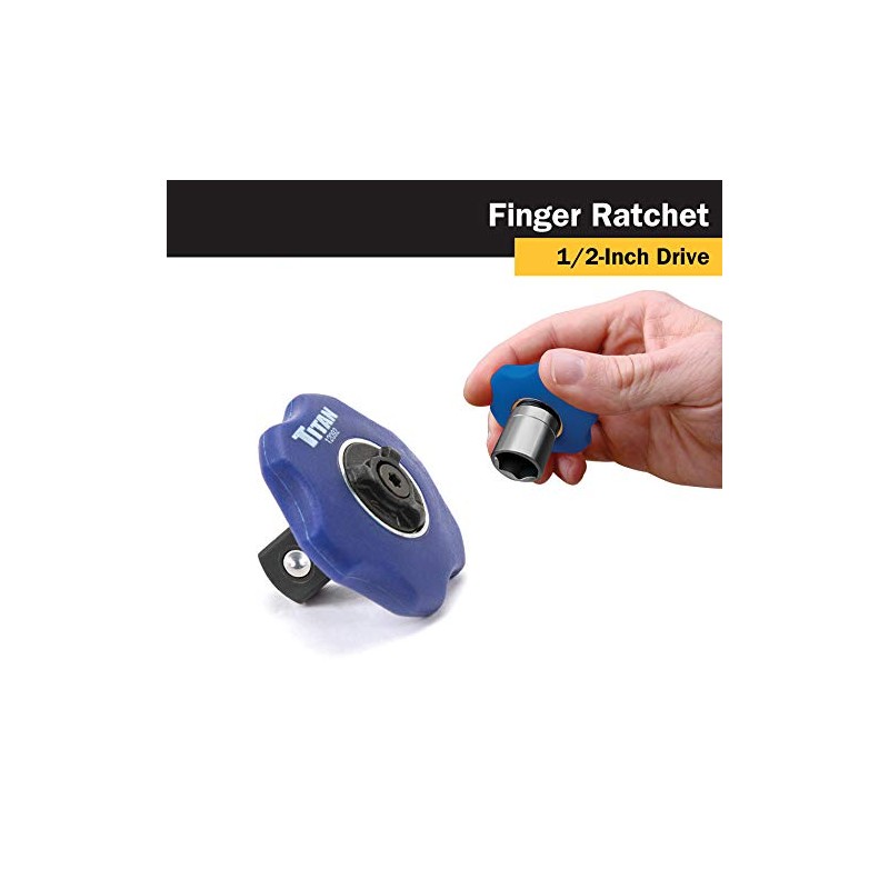 Titan Tools 12092 1/2-Inch Drive Finger Ratchet - Multi-Colour