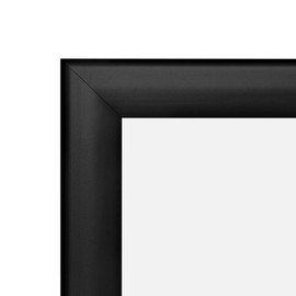 Stewart Superior A4 Aluminium 4 Sided 25mm Front Loading Picture/Poster Snap Frame - Black