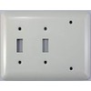 Classic Accents Mulberry White Princess Wall Plates - (3 Gang