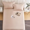 DuShow Satin Fitted Sheet, Taupe, Double Bed, 140 x 200