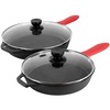 Megachef 13 Piece Pre-Seasoned Cast Iron Skillet Set with Temperd