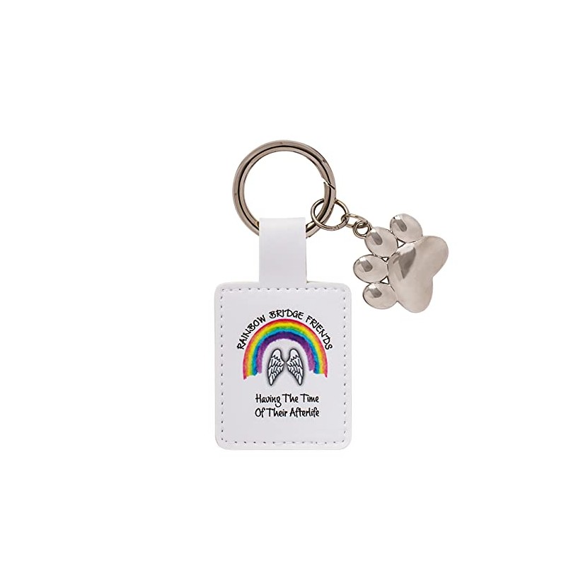 Rainbow Bridge Friends Unisex Wings Keyring White 9.5 cm x