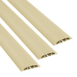 D-Line 6ft Floor Cord Covers 3-Pack (18ft Total Coverage), Cable Protector Case Pack, CC-3/3PK, Protect Cords and Prevent Trip Hazards, Beige (Pack of 3)
