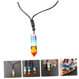 Baluue Hexagonal Crystal Energy Stone Necklace for Women and Men Natural Gemstone Pendant Jewelry Colorful Healing Necklaces for Spiritual Energy