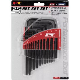 Wilmar Performance Tool W80281 25pc SAE/MET Hex Key Set