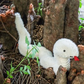 Apricot Lamb Snake Plush Stuffed Animals for Kids, Soft Cute Plush Toys for Baby Girl and Boy, Fluffy Snake White 8.7 Inches