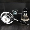 Haryali London Black Luxury Men's 3 Edge Shaving Set, Shaving