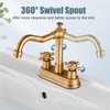 Aolemi 4 Inch Centerset Bathroom Sink Faucet Vintage 2 Cross