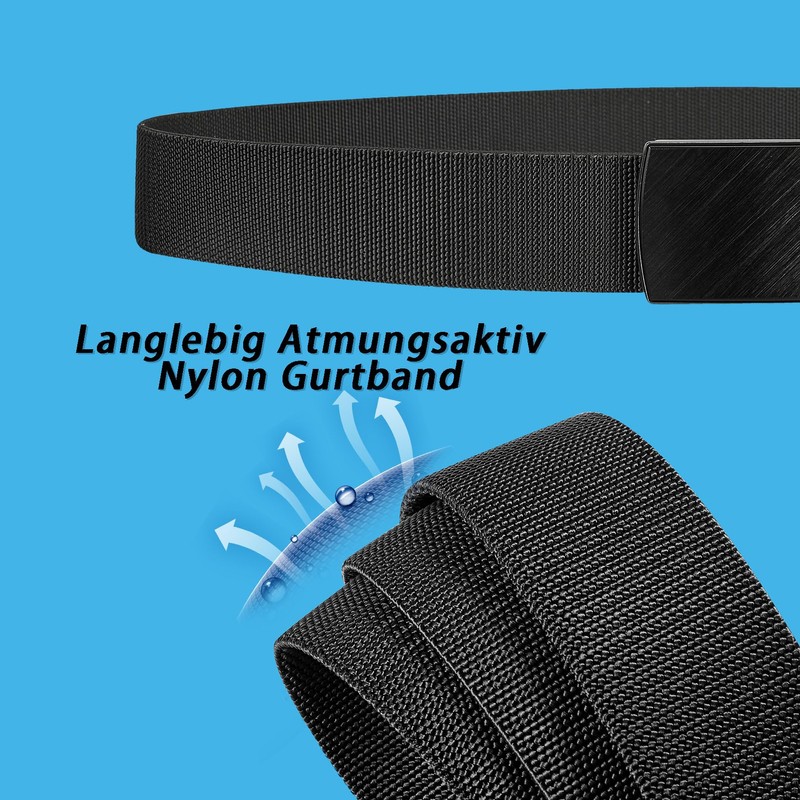 Bluecton Men's Belt Plus Size 120-180 cm Fabric Belt Men's