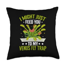 Venus Fly Trap Terrarium Flower Seed Plants Live Carnivorous Throw Pillow