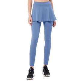 SPEED MATE - Leggings con falda de tenis para mujer, con bolsillos, faldas plisadas atléticas, con leggings, para entrenamiento, golf, para entrenamiento, Azul, X-Small